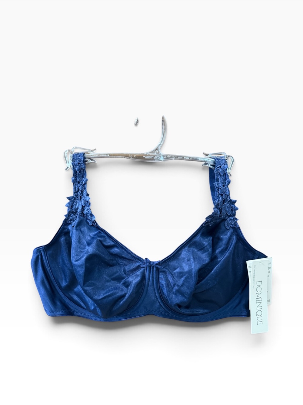 Dominique Women’s 42B Navy Underwire Full Coverage Bra Floral Straps NWT